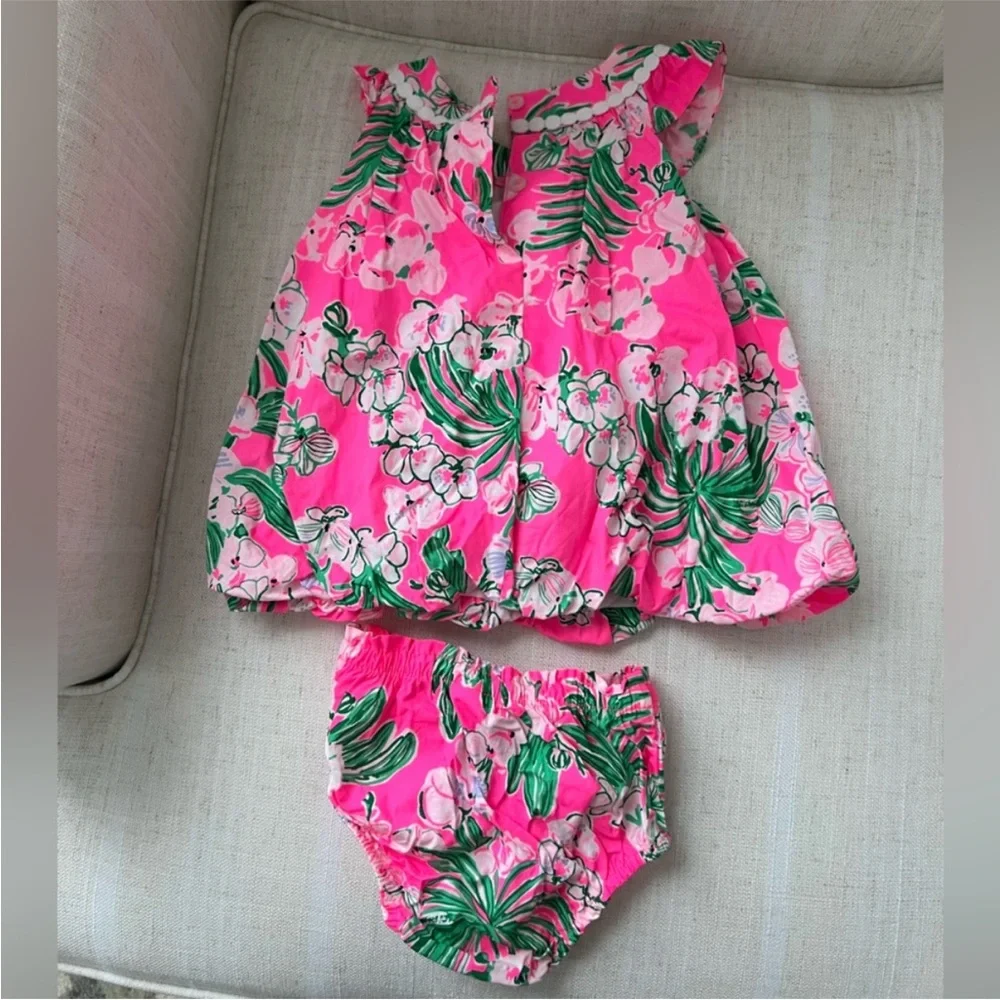 LILLY PULITZER®  Paloma Floral Bubble Dress & Bloomers Girls Toddler 12 18 Month